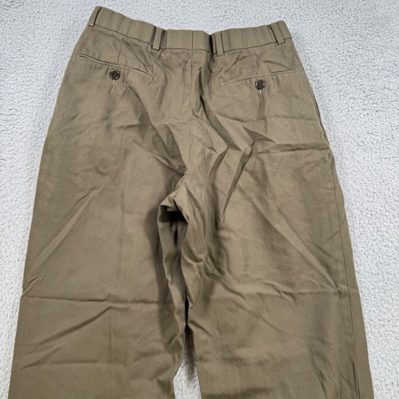 Brooks Brothers 346 Mens Pleated Wool Dress Pants Trousers Green Size 28x30 - Picture 9 of 10